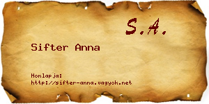 Sifter Anna névjegykártya