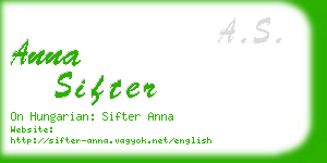 anna sifter business card